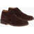 CORNELIANI Id Rubber Sole Suede Desert Booties Burgundy