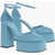 3JUIN Leather Ambra Sandals Heel 13 Cm Light Blue