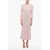 Balenciaga Buttoned Back To Front Wool Blend Tweed Dress Pink
