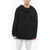 Raf Simons Fleece Cotton Oversized Hoodie With Knot Hood Black