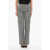 MARINE SERRE Jacquard High-Waisted Trousers With Straight Leg Black & White