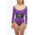 Palm Angels Missoni Lurex Long-Sleeved Bodysuit With Logoed Band Violet