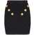 Balmain Black Short Skirt With Jewel Buttons In Viscose Blend Woman Black