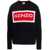 Kenzo Black Long-sleeved Sweater with Contrasting Maxi Logo in Wool Woman BLACK