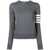 Thom Browne THOM BROWNE RELAXED FIT PULLOVER WITH 4 BARS IN FINE MERINO WOOL CLOTHING GREY