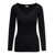 Brunello Cucinelli Black V-Neck Pullover with Beads Detailing in Stretch Cotton Woman BLACK