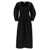 Ganni Black Maxi Dress With Balloon Sleeves In Cotton Woman Black