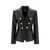 Balmain Balmain Double-Breasted Leather Blazer Black