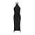 COURRÈGES Courrèges Rib Knit Suspenders Dress In Black Clothing Black