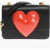 Moschino Couture! Leather Crossbody Bag With Inflatable Heart And Gol Black