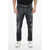 DSQUARED2 Distressed Skater Denims With Leather Patches 16Cm Black