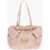 Moschino Love Faux Leather Shoulder Bag With Golden Logo And Side Bow Pink