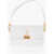 Off-White Leather Plain Binder Shoulder Bag With Golden Details White