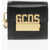 GCDS Leather Bracelet Bag With Golden Logo Black