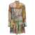 ZIMMERMANN Mini Multicolor Patchwork Dress with Belt in Cotton and Silk Woman MULTICOLOR