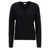 P.A.R.O.S.H. Black Pullover With V Neckline And Ribbed Trim In Wool And Silk Blend Woman Black