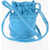 Alexander McQueen Leather Bucket Bag With Embossed Logo Blue