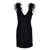 Pinko Mini Black Dress with Feathers Embellishment in Fabric Woman BLACK