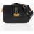 Off-White Leather Plain Binder Crossbody Bag With Golden Details Black