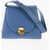 Jil Sander Leather Victor Shoulder Bag With Golden Plaque Blue