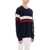 DSQUARED2 Wool Sweater With Varsity Patch BLUE WHITE RED