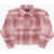 Converse Checked Relaxed Boxy Overshirt With Double Breast Pocket Pink