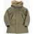 Converse Al Star Solid Color Padded Jacket With Faux Fur On The Hood Green
