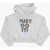 Nike Brushed Cotton Hoodie With Front Print Gray