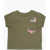 Converse Crew-Neck Relaxed Boxy T-Shirt With Breast Pocket And Flower Green