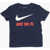 Nike Solid Color Crew-Neck T-Shirt With Printed Logo Blue