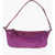 BY FAR Metallic Soft Leather Mini Amira Shoulder Bag Pink