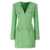 Balmain Balmain Logo Button Tweed Dress GREEN