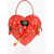 Moschino Couture! Heart-Shaped Patent Faux Leather Biker Bag With Inf Red