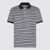 MISSONI BEACHWEAR Missoni Grey Cotton Polo Shirt SPACE DYED NAVY WHITE