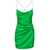 GAUGE81 'Shiroi' Mini Green Dress with Draped Neckline in Silk Woman GREEN