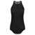 Rick Owens Black Ribbed Tank Top With Curved Hem In Viscose And Silk Blend Woman Black