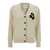 Isabel Marant Beige Cardigan with Contrasting Logo Detail at the Front in Cotton and Wool Blend Woman GREY