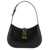 Versace 'Greca Goddess' Small Black Hobo Bag With Logo Detail In Leather Woman Black