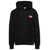 Kenzo Black Hoodie with Logo Print at the Front and Back in Stretch Cotton Man BLACK