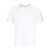 Thom Browne THOM BROWNE SHORT SLEEVE TEE WITH 4 BAR STRIPE IN MILANO COTTON CLOTHING WHITE