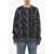 Marc Jacobs Wool Blend Oversized Pullover With Monogram Pattern Gray