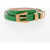 BY FAR Patent Leather Vic Slim Fit Belt With Golden Buckle 15Mm Green