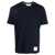 Thom Browne Thom Browne 4-Bar Logo-Patch T-Shirt BLUE