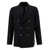 Tagliatore 'Montecarlo' Black Double-Breasted Jacket with Silver-Colored Buttons in Wool Man BLACK