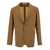 Tagliatore Camel Brown Single-Breasted Jacket With Logo Detail In Stretch Wool Man Beige