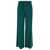 PLAIN Green Relaxed Pants with Elastic Waistband in Fabric Woman GREEN