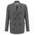 Lardini Grey Double-Breasted Blazer with Buttons in Wool Blend Man WHITE/BLACK