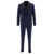 Lardini Blue Double-Breasted Suit with Contrasting Revers in Stretch Wool Man BLU