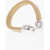 Bottega Veneta Soft-Leather Bracelet With Silver-Tone Details Yellow