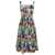 Dolce & Gabbana Midi Multicolor Dress with All-Over Floreal Print and Flared Skirt in Cotton Woman MULTICOLOR